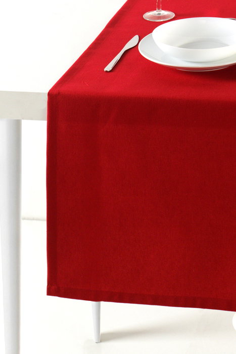 Hermia Roma - Red Camino de Mesa Rojo de Algodón y Poliéster, 50 x 170 cm, Sin Planchado, Lavable a Máquina